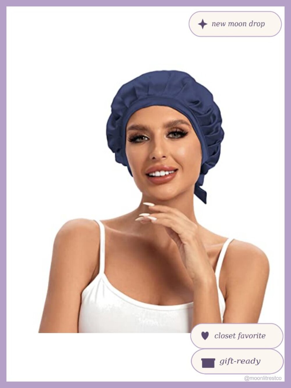 100% Mulberry Silk Sleep Bonnet Double Layer 19 Momme Breathable Hair Cap Tie